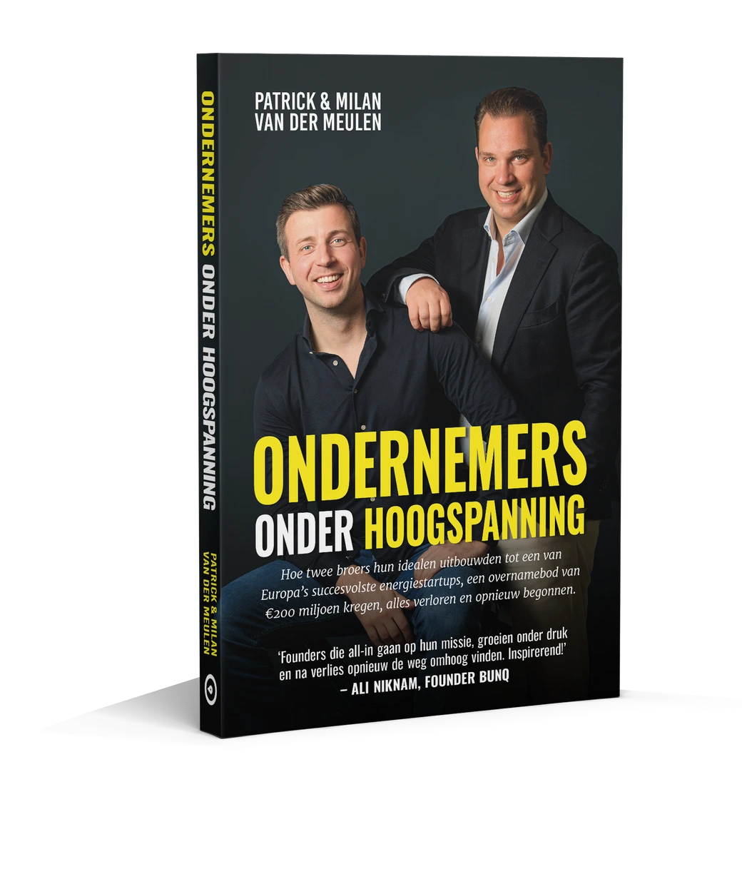 3D boekomslag: Ondernemers onder hoogspanning door Patrick en Milan van der Meulen